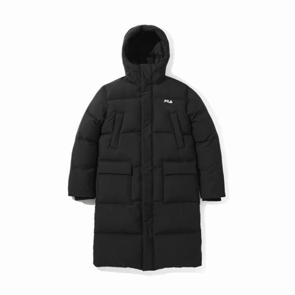 Fila 3D Long Men's Down Jackets - Black,NZ 268-92045